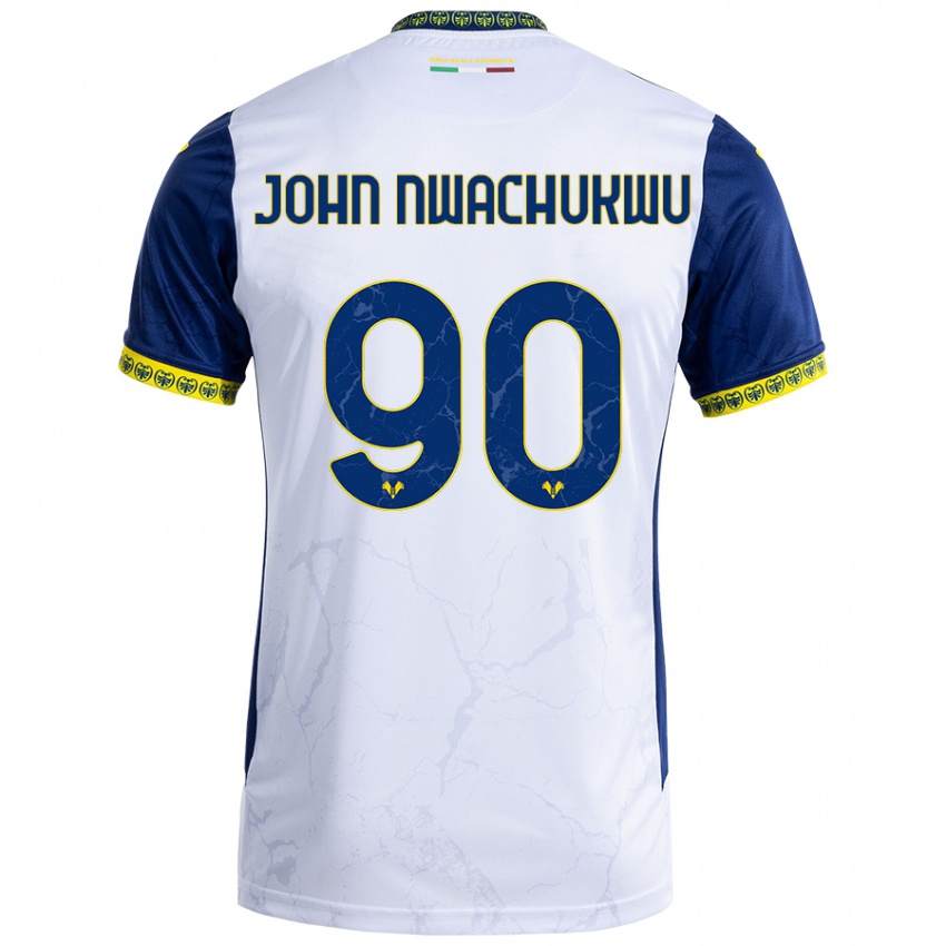 Damen Samuel John Nwachukwu #90 Weiß Blau Auswärtstrikot Trikot 2024/25 T-Shirt Österreich