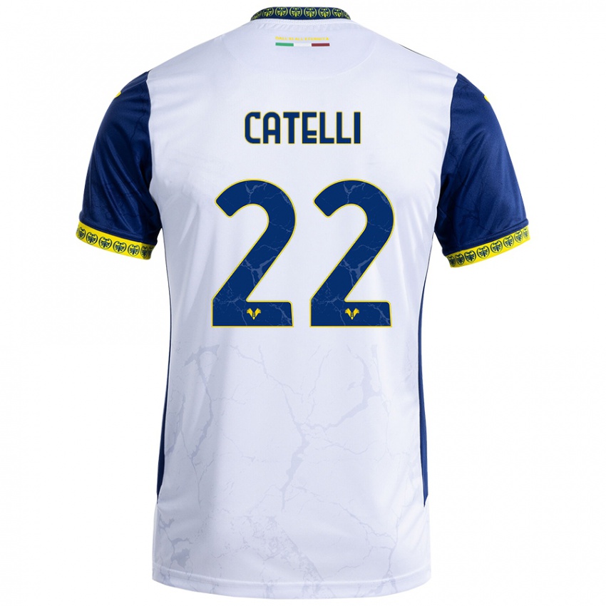 Damen Anna Catelli #22 Weiß Blau Auswärtstrikot Trikot 2024/25 T-Shirt Österreich