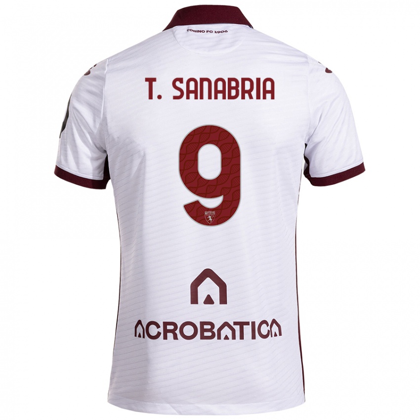 Damen Antonio Sanabria #9 Weiß Kastanienbraun Auswärtstrikot Trikot 2024/25 T-Shirt Österreich