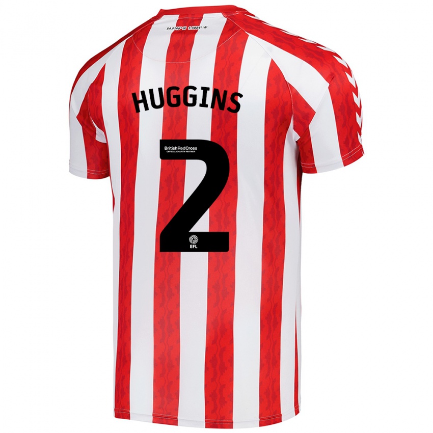 Kinder Niall Huggins #2 Rot Weiß Heimtrikot Trikot 2024/25 T-Shirt Österreich