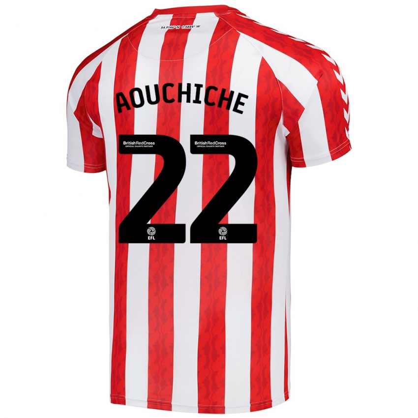 Kinder Adil Aouchiche #22 Rot Weiß Heimtrikot Trikot 2024/25 T-Shirt Österreich