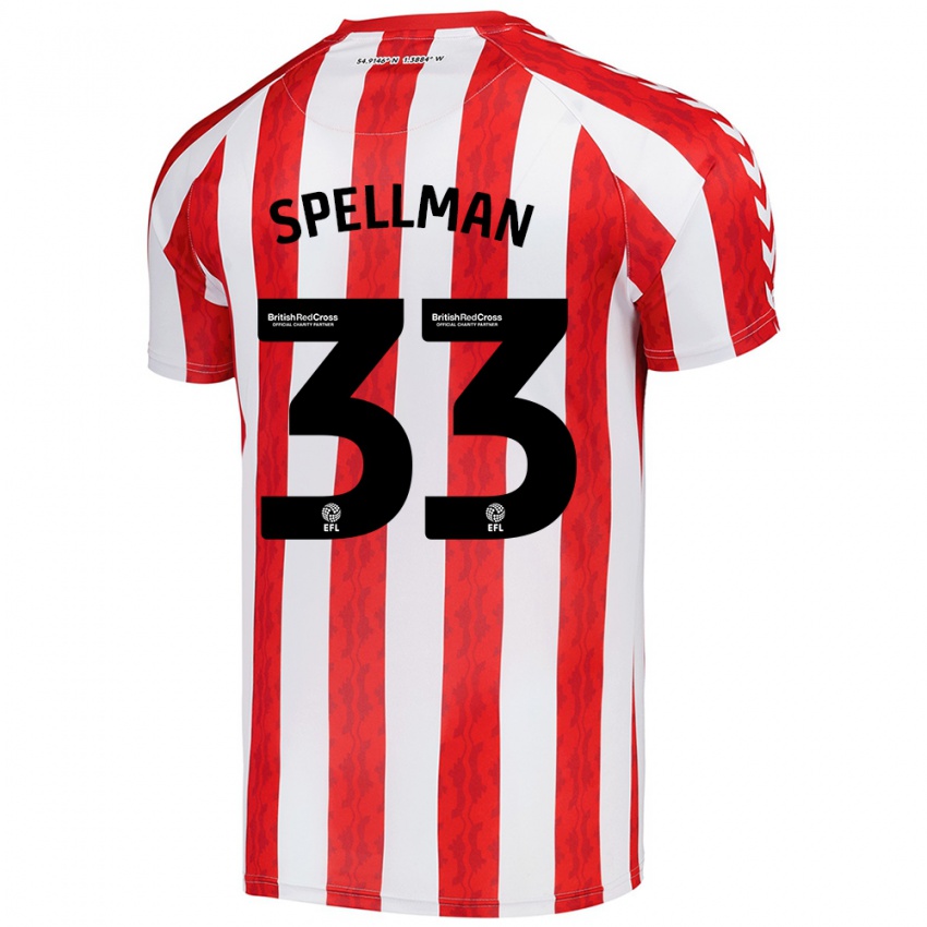 Kinder Michael Spellman #33 Rot Weiß Heimtrikot Trikot 2024/25 T-Shirt Österreich