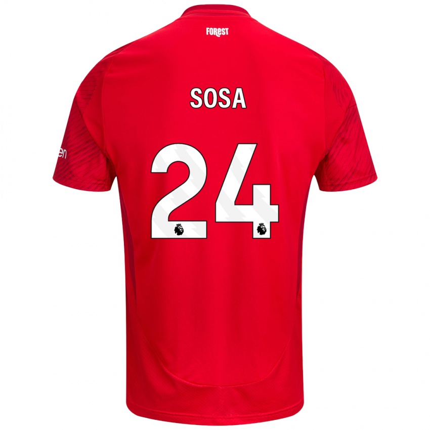 Kinder Ramón Sosa #24 Rot Weiß Heimtrikot Trikot 2024/25 T-Shirt Österreich