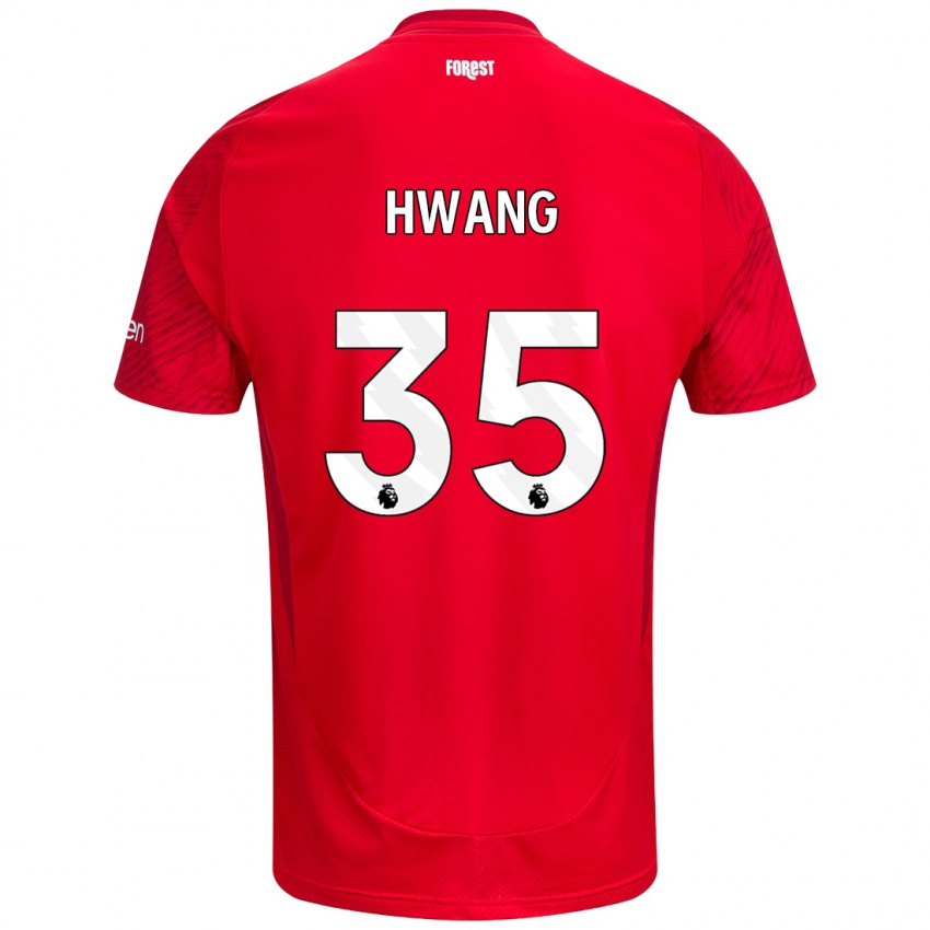 Kinder Ui-Jo Hwang #35 Rot Weiß Heimtrikot Trikot 2024/25 T-Shirt Österreich