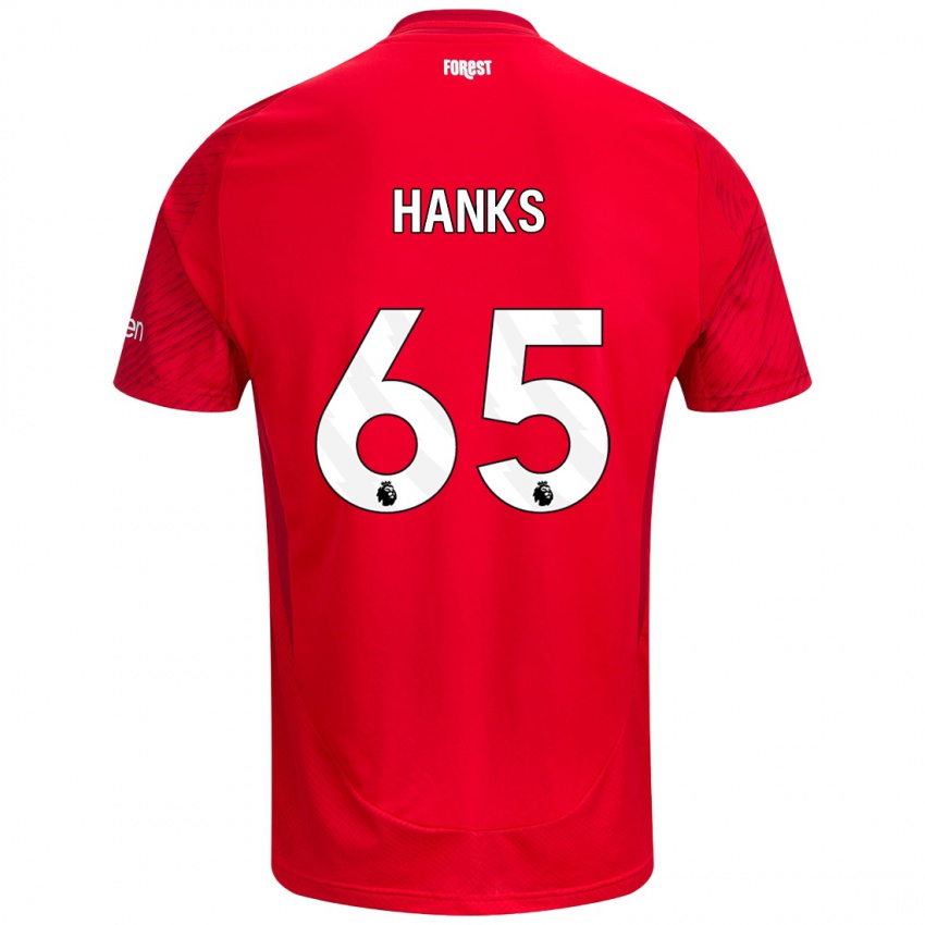 Kinder Justin Hanks #65 Rot Weiß Heimtrikot Trikot 2024/25 T-Shirt Österreich