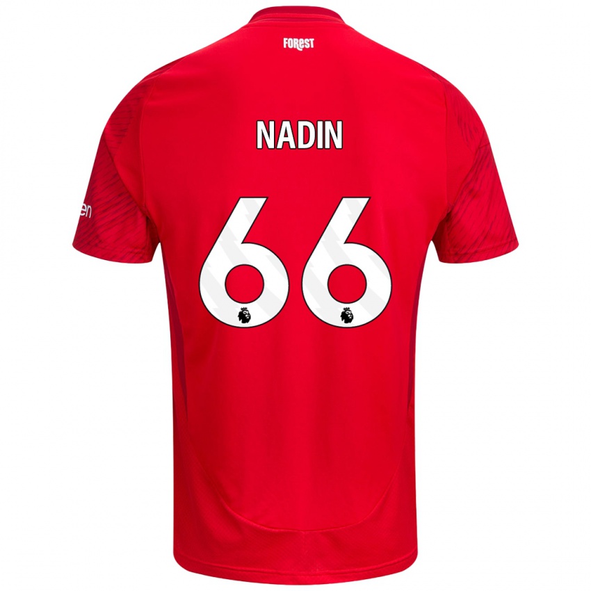 Kinder Jack Nadin #66 Rot Weiß Heimtrikot Trikot 2024/25 T-Shirt Österreich