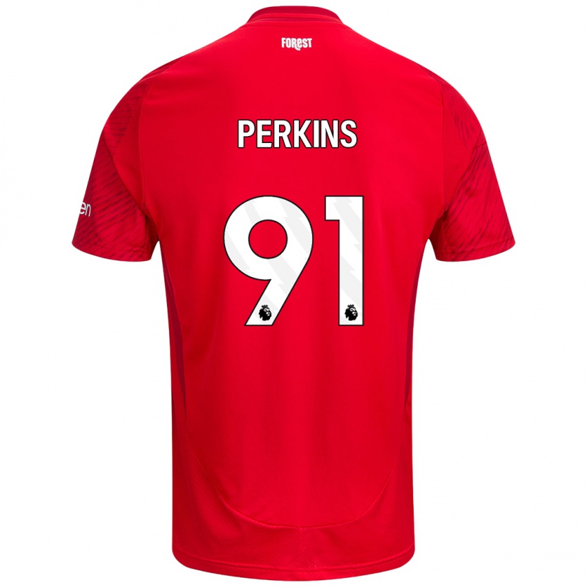 Kinder Jack Perkins #91 Rot Weiß Heimtrikot Trikot 2024/25 T-Shirt Österreich