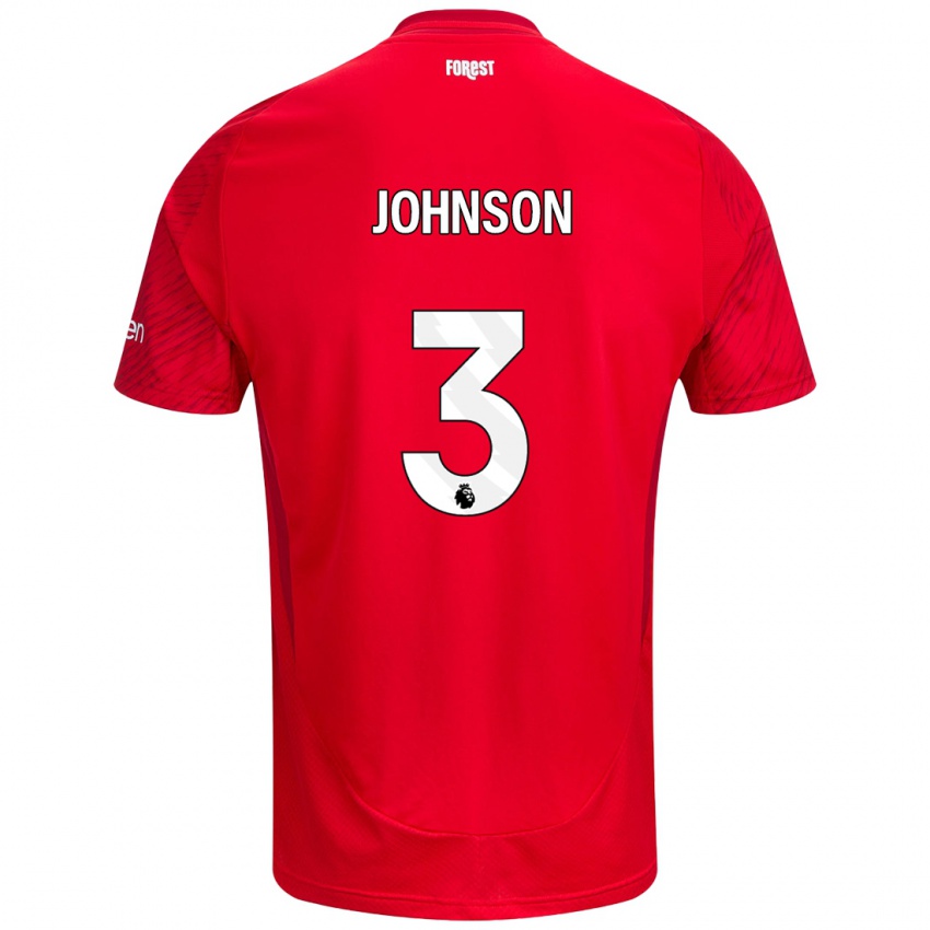 Kinder Nat Johnson #3 Rot Weiß Heimtrikot Trikot 2024/25 T-Shirt Österreich