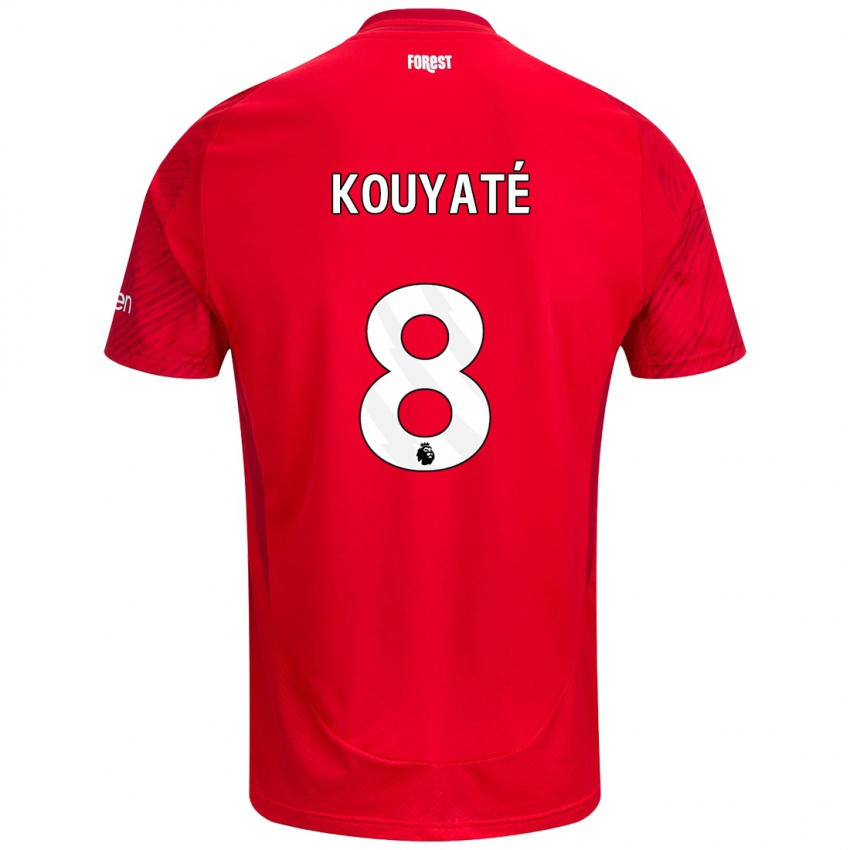 Kinder Cheikhou Kouyaté #8 Rot Weiß Heimtrikot Trikot 2024/25 T-Shirt Österreich