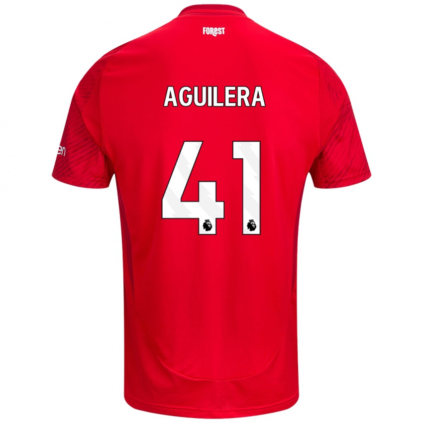 Kinder Brandon Aguilera #41 Rot Weiß Heimtrikot Trikot 2024/25 T-Shirt Österreich