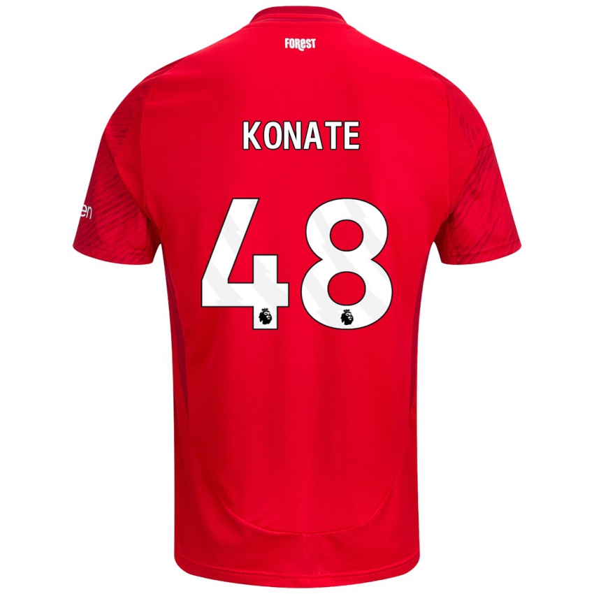 Kinder Ateef Konaté #48 Rot Weiß Heimtrikot Trikot 2024/25 T-Shirt Österreich