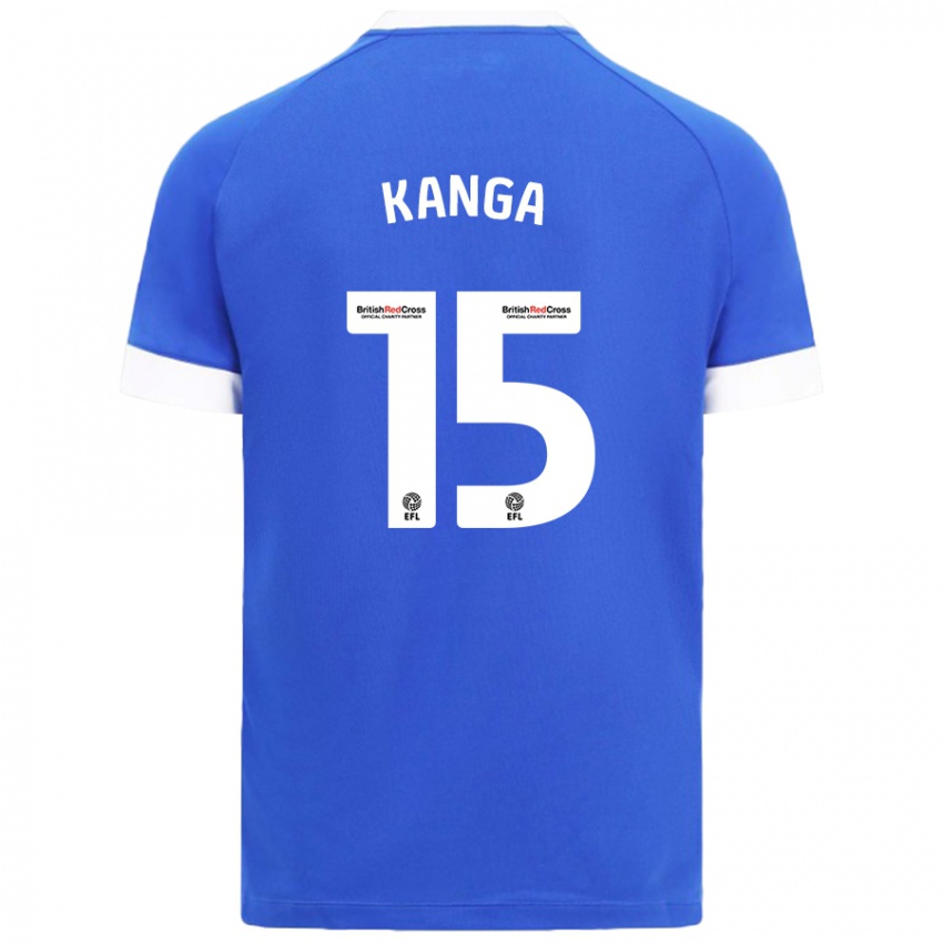 Kinder Wilfried Kanga #15 Himmelblau Heimtrikot Trikot 2024/25 T-Shirt Österreich