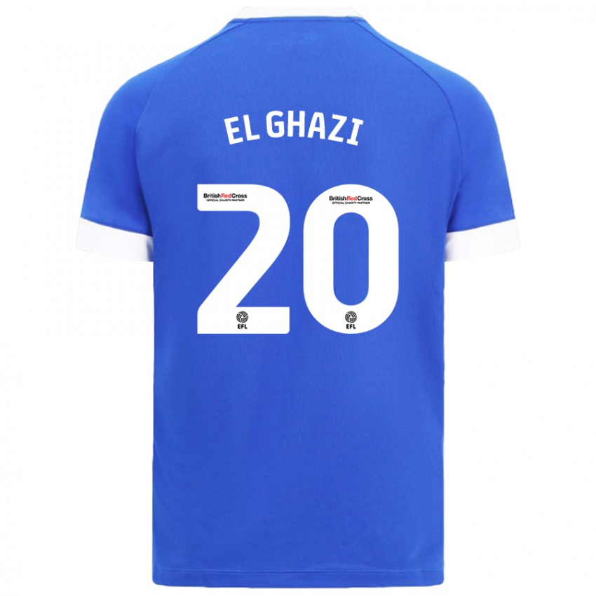 Kinder Anwar El Ghazi #20 Himmelblau Heimtrikot Trikot 2024/25 T-Shirt Österreich