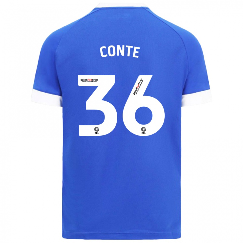 Kinder Raheem Conte #36 Himmelblau Heimtrikot Trikot 2024/25 T-Shirt Österreich