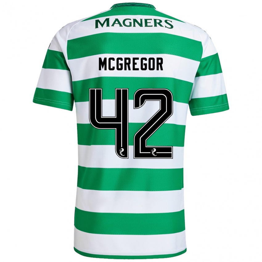 Kinder Callum Mcgregor #42 Grün Weiß Heimtrikot Trikot 2024/25 T-Shirt Österreich