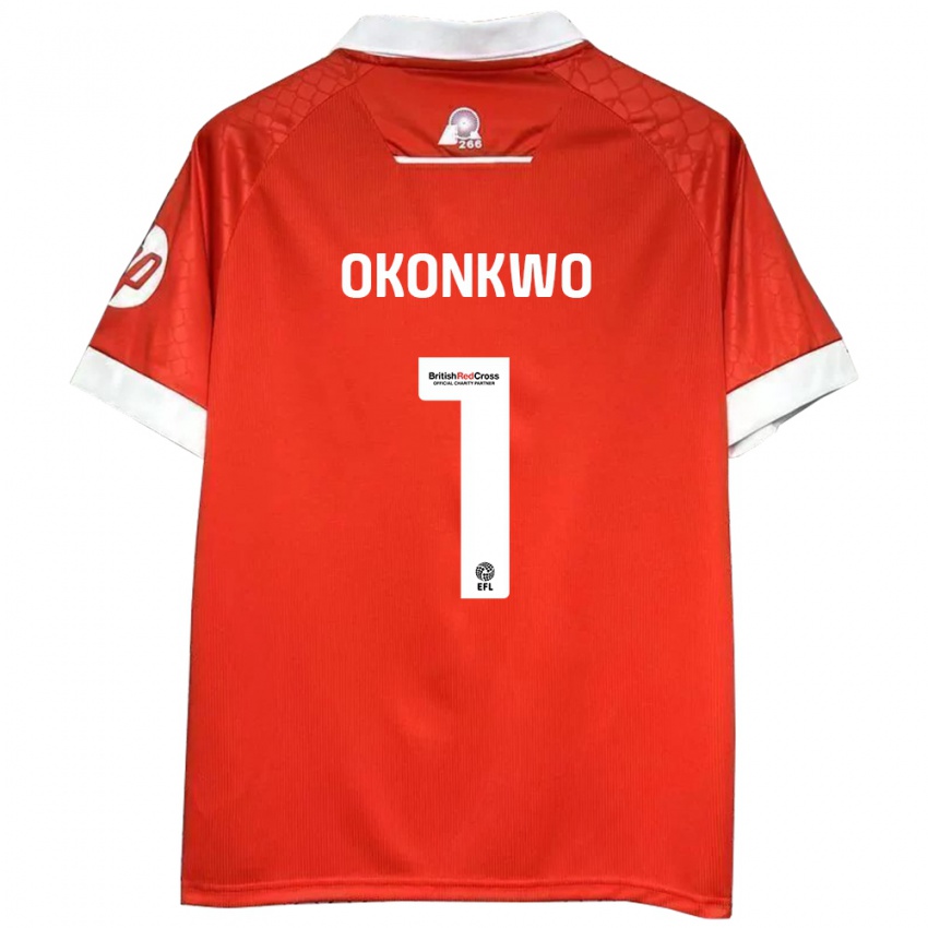 Kinder Arthur Okonkwo #1 Rot Weiß Heimtrikot Trikot 2024/25 T-Shirt Österreich