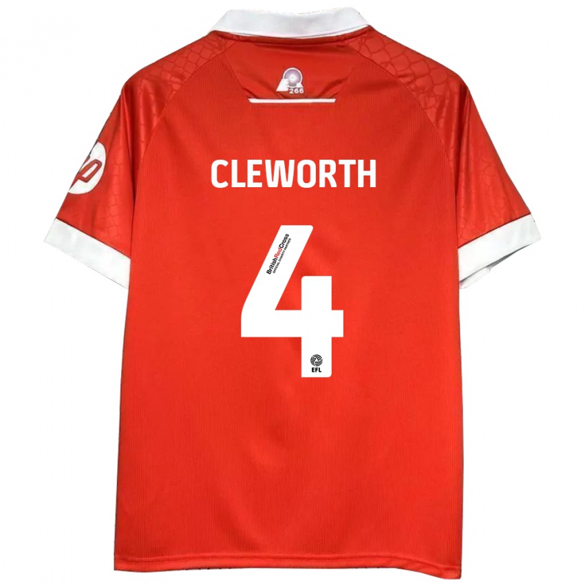 Kinder Max Cleworth #4 Rot Weiß Heimtrikot Trikot 2024/25 T-Shirt Österreich