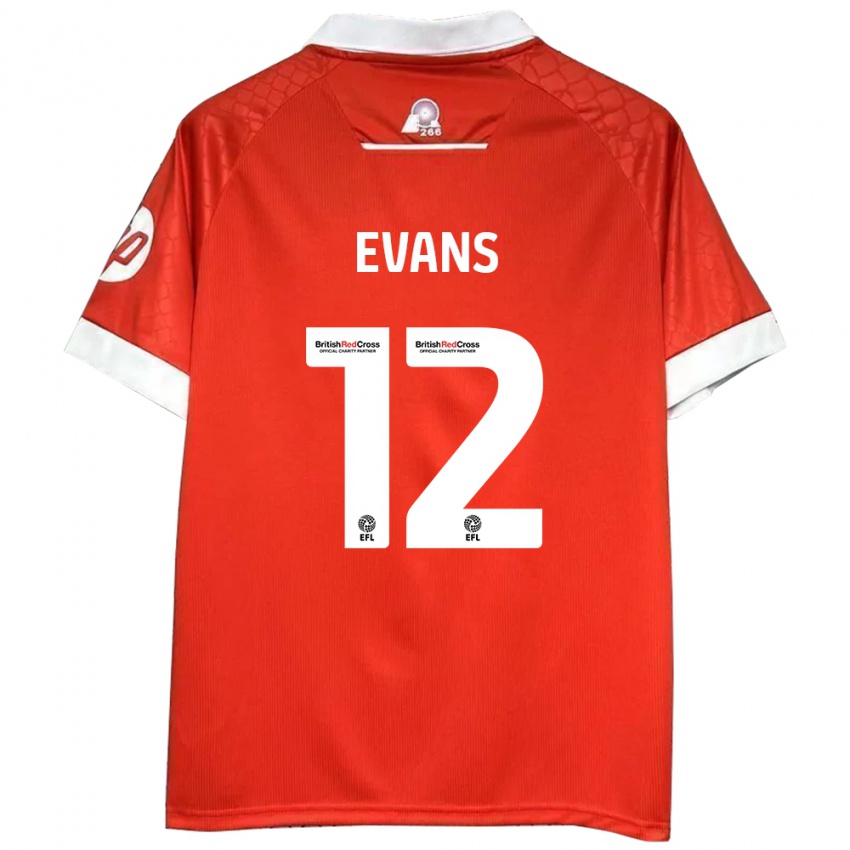 Kinder George Evans #12 Rot Weiß Heimtrikot Trikot 2024/25 T-Shirt Österreich