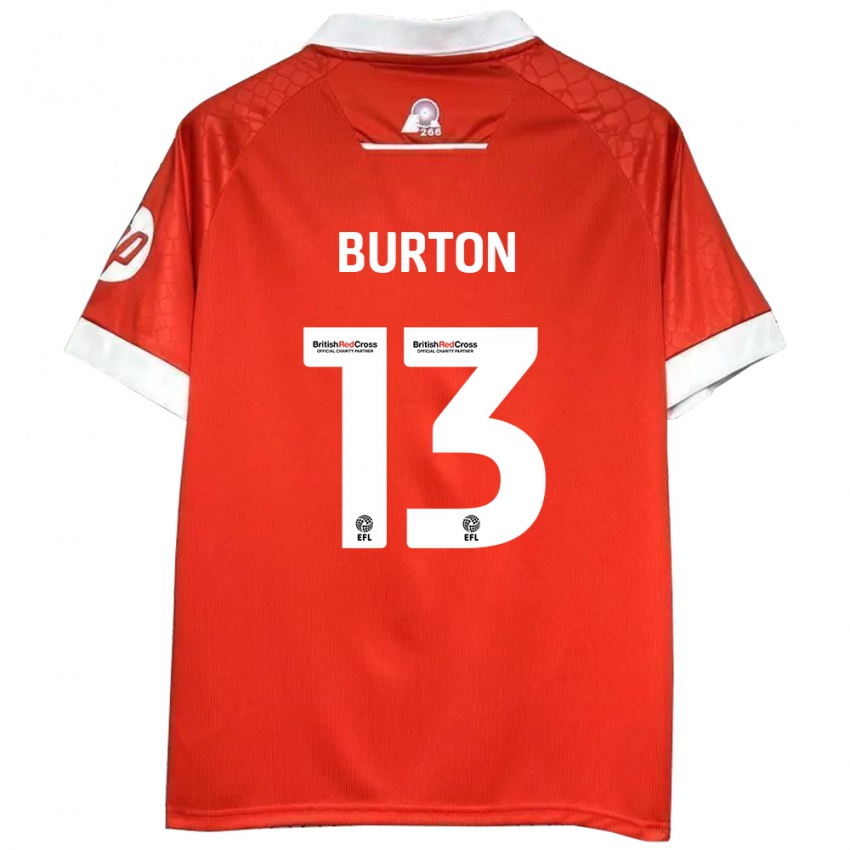 Kinder Callum Burton #13 Rot Weiß Heimtrikot Trikot 2024/25 T-Shirt Österreich