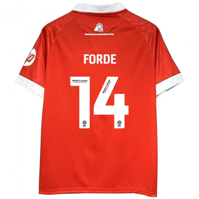 Kinder Anthony Forde #14 Rot Weiß Heimtrikot Trikot 2024/25 T-Shirt Österreich