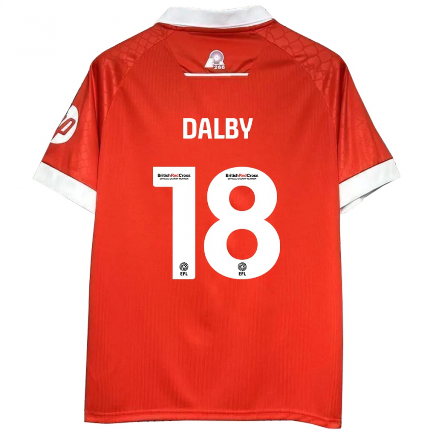 Kinder Sam Dalby #18 Rot Weiß Heimtrikot Trikot 2024/25 T-Shirt Österreich