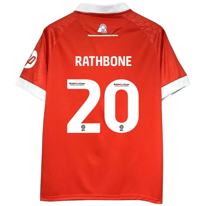 Kinder Ollie Rathbone #20 Rot Weiß Heimtrikot Trikot 2024/25 T-Shirt Österreich