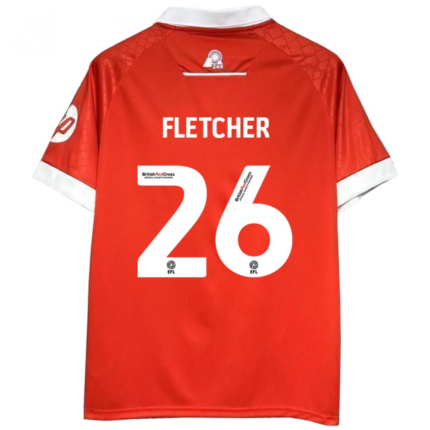 Kinder Steven Fletcher #26 Rot Weiß Heimtrikot Trikot 2024/25 T-Shirt Österreich