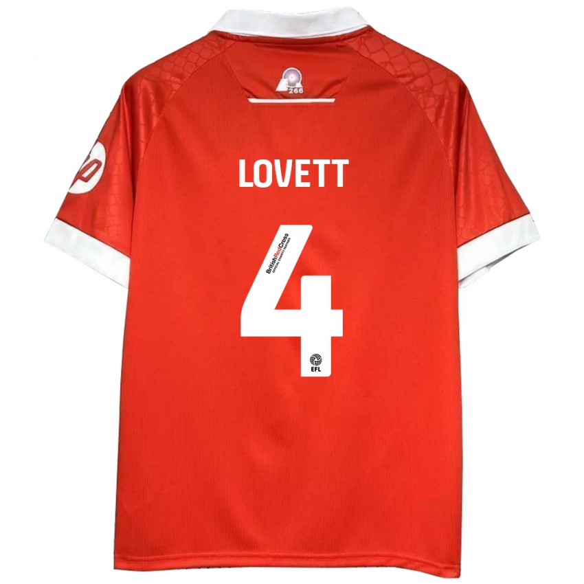 Kinder Erin Lovett #4 Rot Weiß Heimtrikot Trikot 2024/25 T-Shirt Österreich