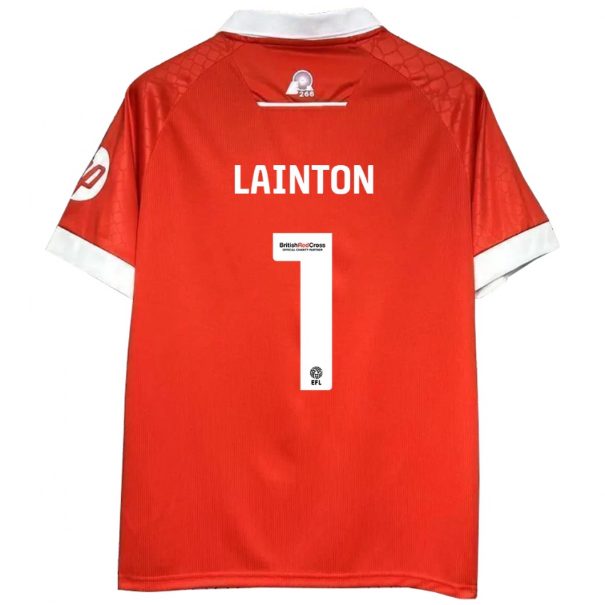 Kinder Rob Lainton #1 Rot Weiß Heimtrikot Trikot 2024/25 T-Shirt Österreich