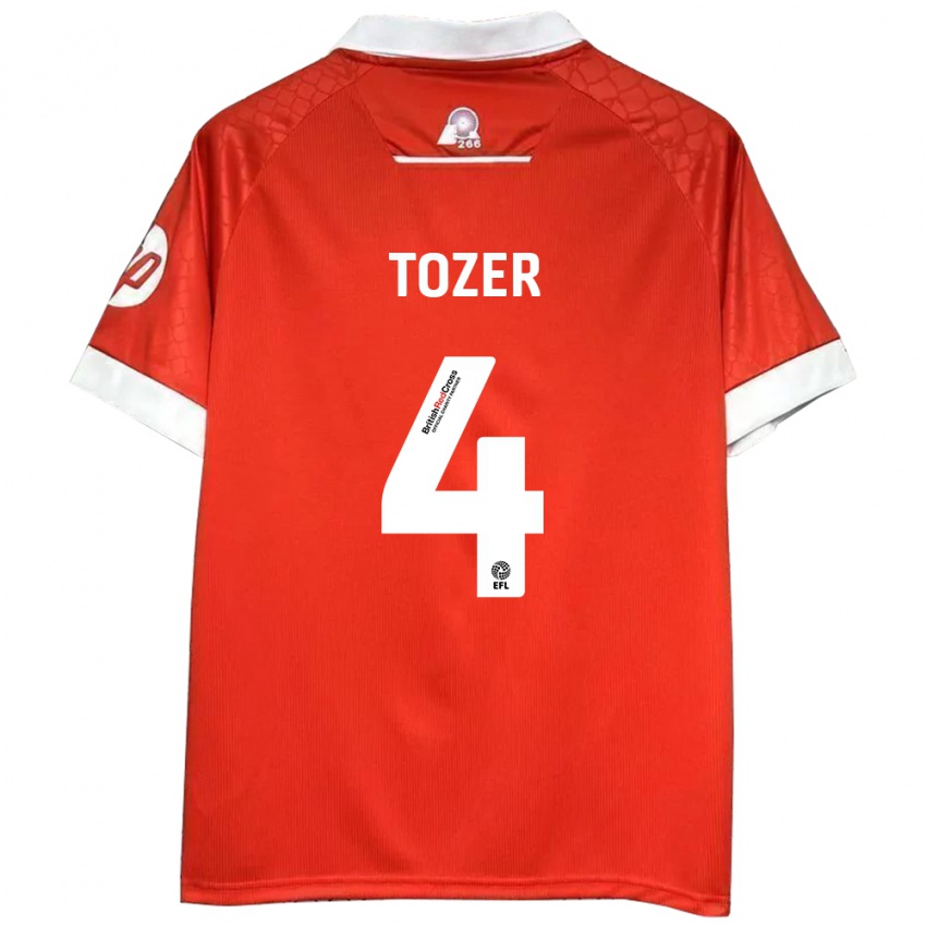 Kinder Ben Tozer #4 Rot Weiß Heimtrikot Trikot 2024/25 T-Shirt Österreich