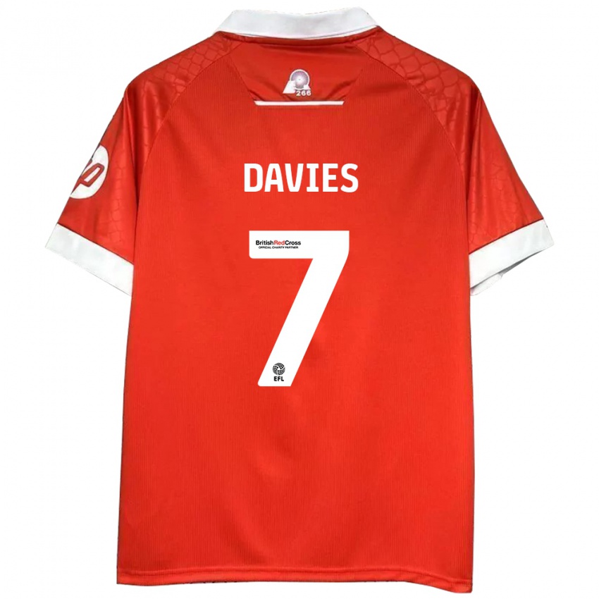 Kinder Jordan Davies #7 Rot Weiß Heimtrikot Trikot 2024/25 T-Shirt Österreich