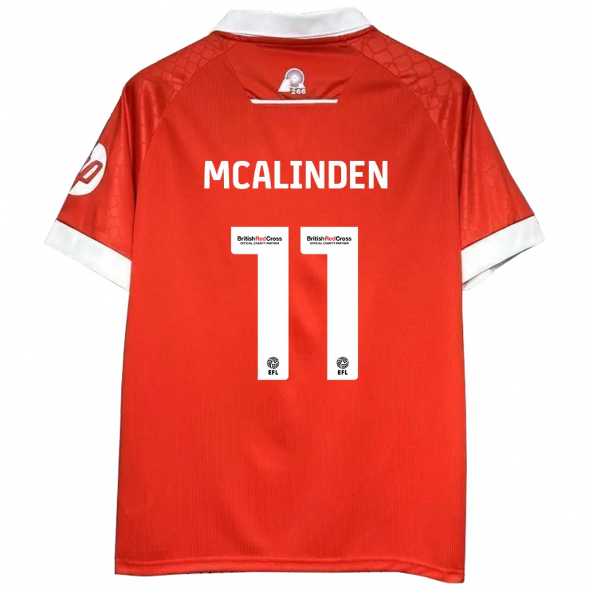 Kinder Liam Mcalinden #11 Rot Weiß Heimtrikot Trikot 2024/25 T-Shirt Österreich