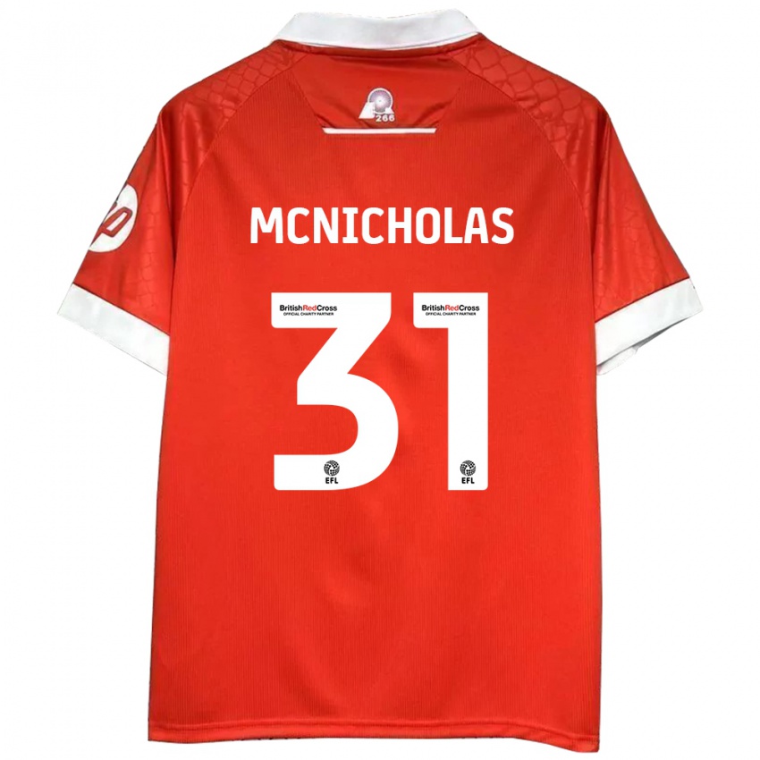 Kinder Luke Mcnicholas #31 Rot Weiß Heimtrikot Trikot 2024/25 T-Shirt Österreich