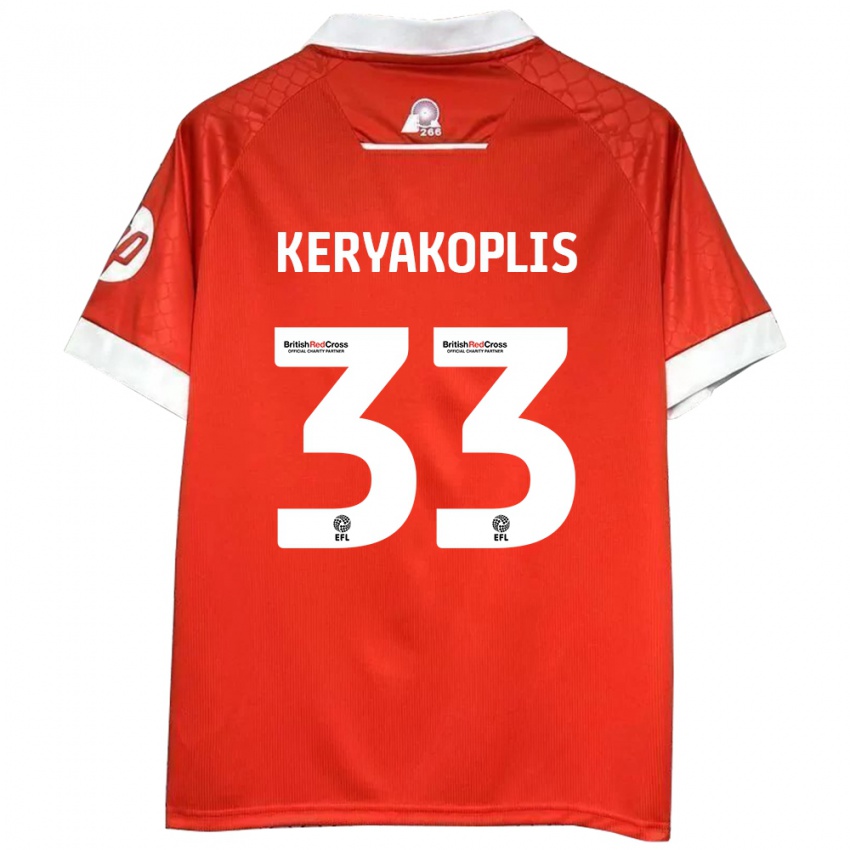 Kinder Hannah Keryakoplis #33 Rot Weiß Heimtrikot Trikot 2024/25 T-Shirt Österreich