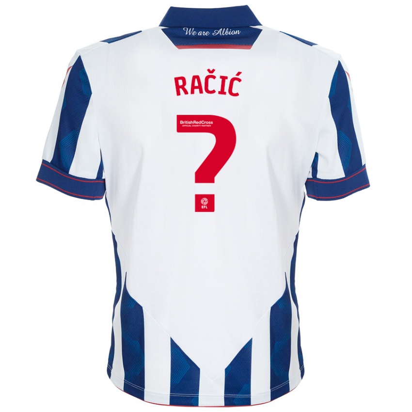 Kinder Uroš Račić #0 Weiß Dunkelblau Heimtrikot Trikot 2024/25 T-Shirt Österreich