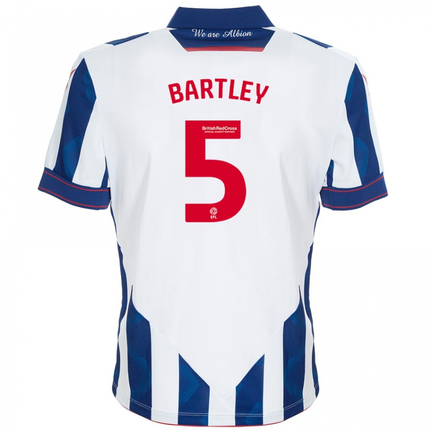 Kinder Kyle Bartley #5 Weiß Dunkelblau Heimtrikot Trikot 2024/25 T-Shirt Österreich