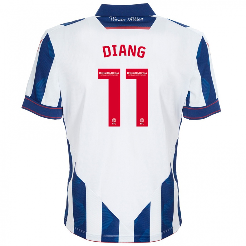 Kinder Grady Diangana #11 Weiß Dunkelblau Heimtrikot Trikot 2024/25 T-Shirt Österreich