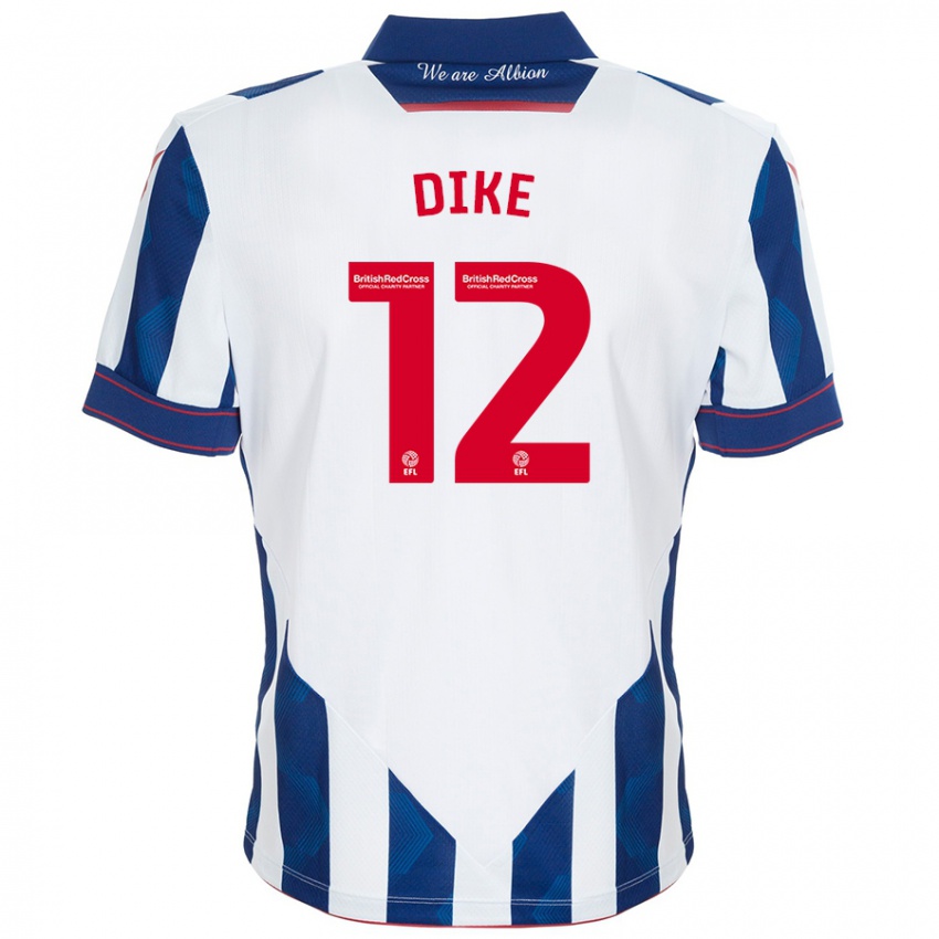 Kinder Daryl Dike #12 Weiß Dunkelblau Heimtrikot Trikot 2024/25 T-Shirt Österreich