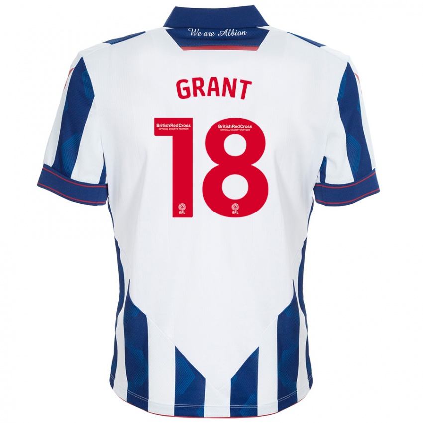 Kinder Karlan Grant #18 Weiß Dunkelblau Heimtrikot Trikot 2024/25 T-Shirt Österreich