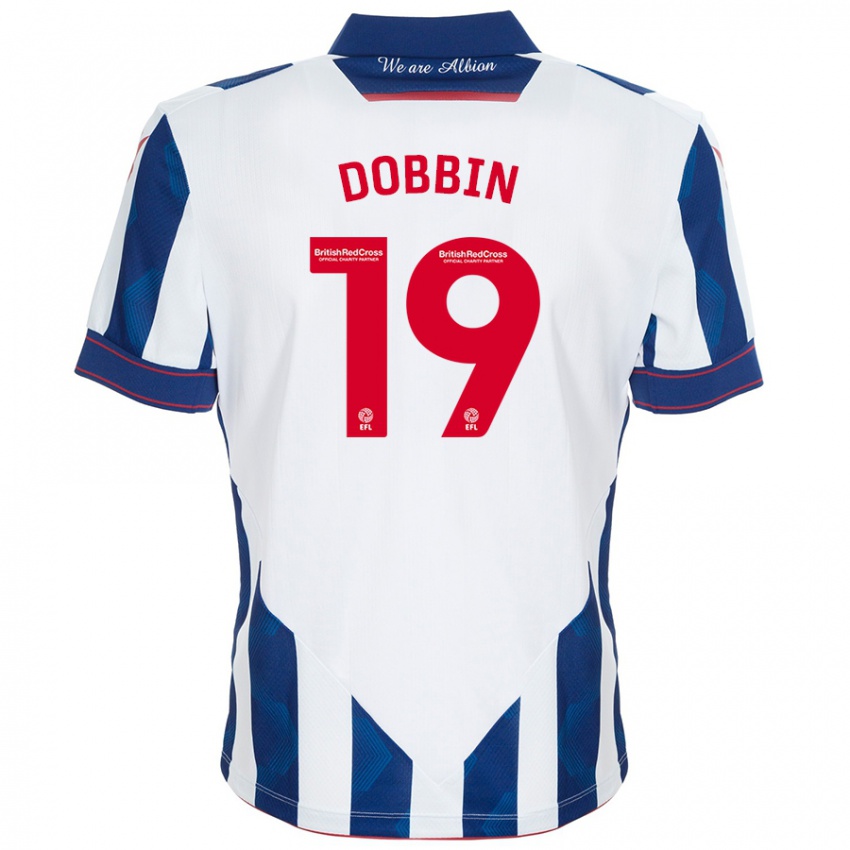 Kinder Lewis Dobbin #19 Weiß Dunkelblau Heimtrikot Trikot 2024/25 T-Shirt Österreich