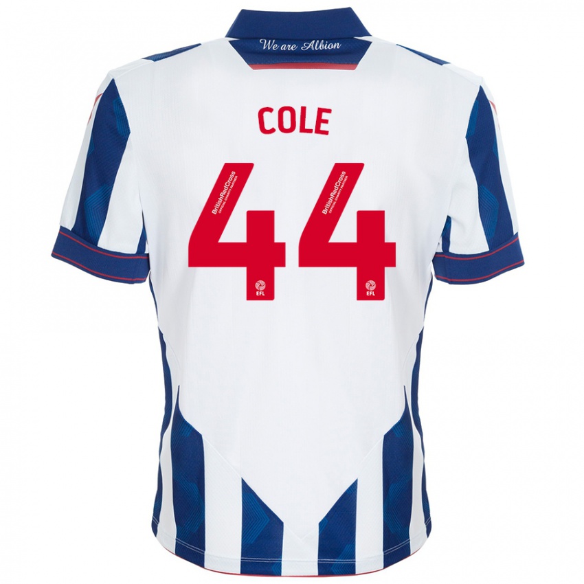 Kinder Devante Cole #44 Weiß Dunkelblau Heimtrikot Trikot 2024/25 T-Shirt Österreich