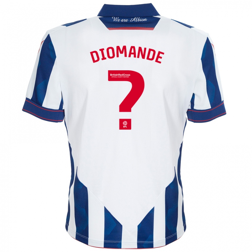 Kinder Muhamed Diomande #0 Weiß Dunkelblau Heimtrikot Trikot 2024/25 T-Shirt Österreich