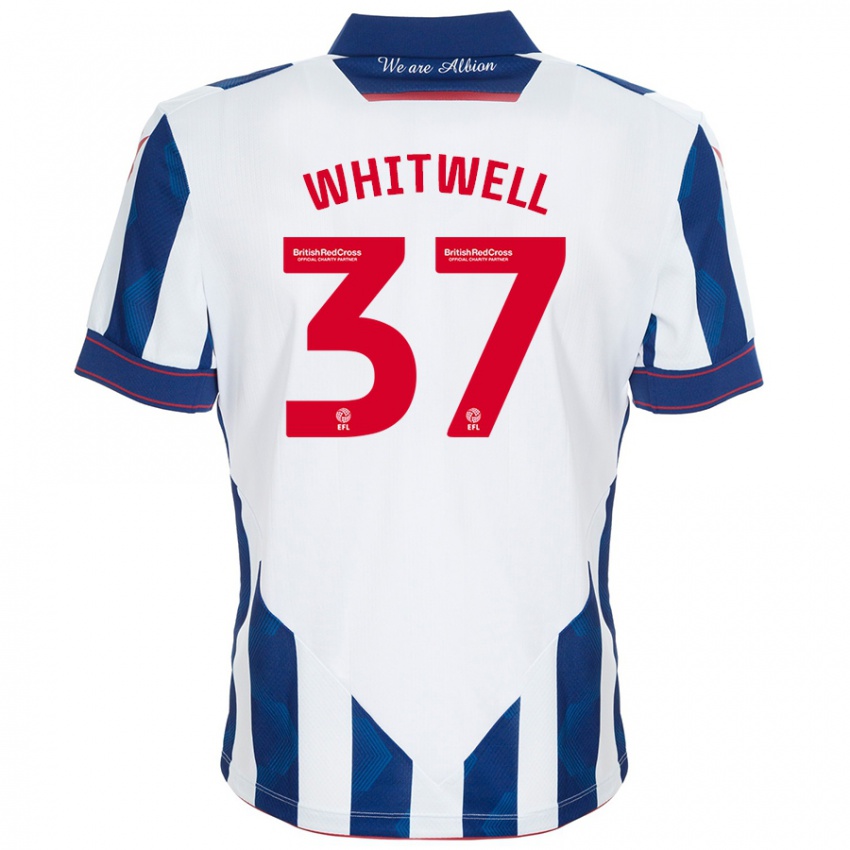 Kinder Harry Whitwell #37 Weiß Dunkelblau Heimtrikot Trikot 2024/25 T-Shirt Österreich