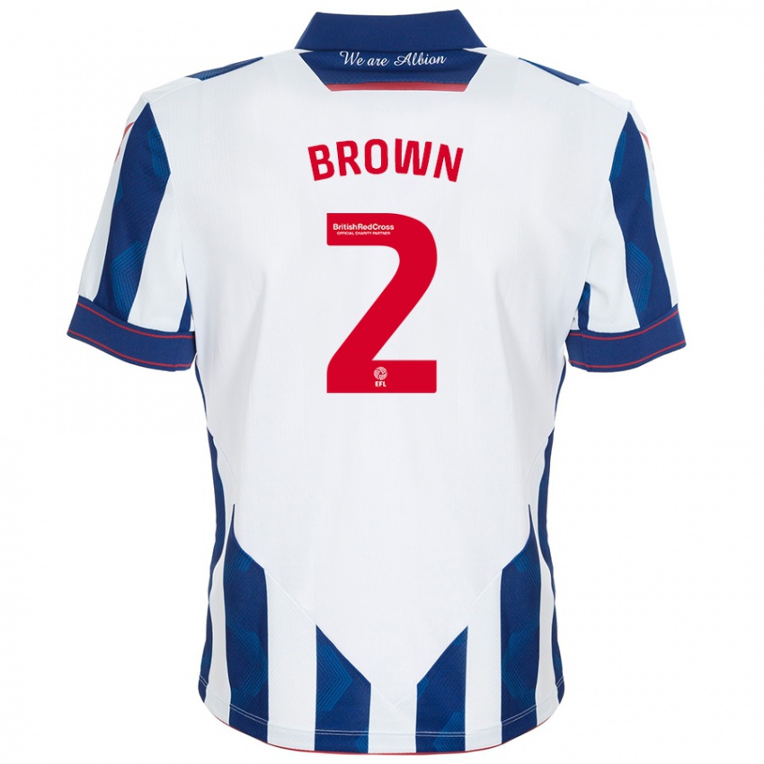 Kinder Ashlee Brown #2 Weiß Dunkelblau Heimtrikot Trikot 2024/25 T-Shirt Österreich