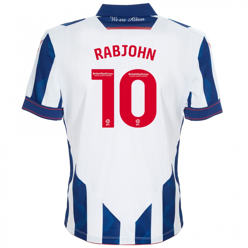 Kinder Olivia Rabjohn #10 Weiß Dunkelblau Heimtrikot Trikot 2024/25 T-Shirt Österreich