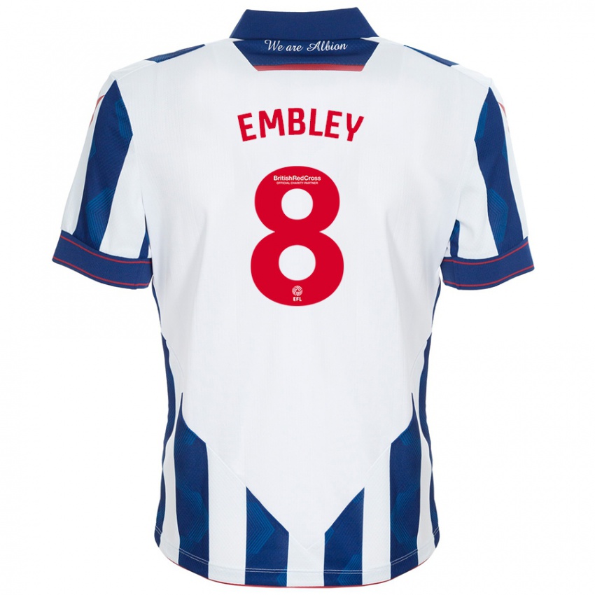 Kinder Rosie Embley #8 Weiß Dunkelblau Heimtrikot Trikot 2024/25 T-Shirt Österreich