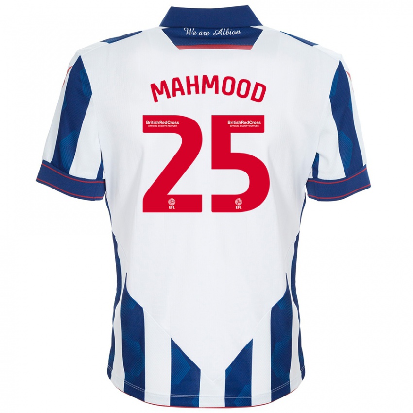 Kinder Mahmood #25 Weiß Dunkelblau Heimtrikot Trikot 2024/25 T-Shirt Österreich