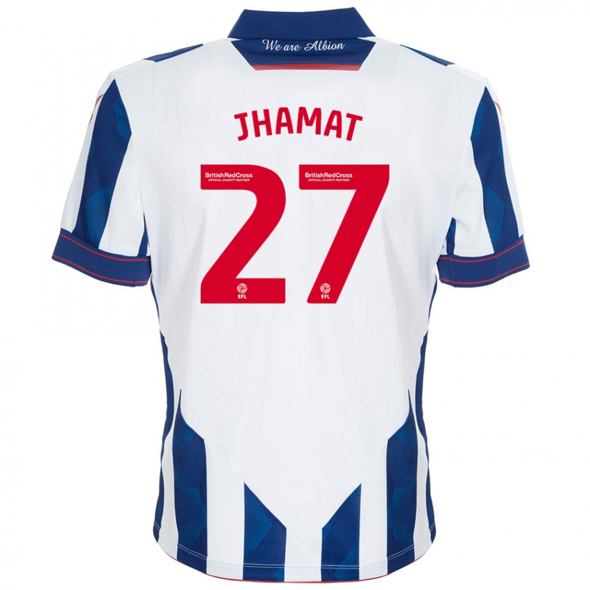 Kinder Simran Jhamat #27 Weiß Dunkelblau Heimtrikot Trikot 2024/25 T-Shirt Österreich