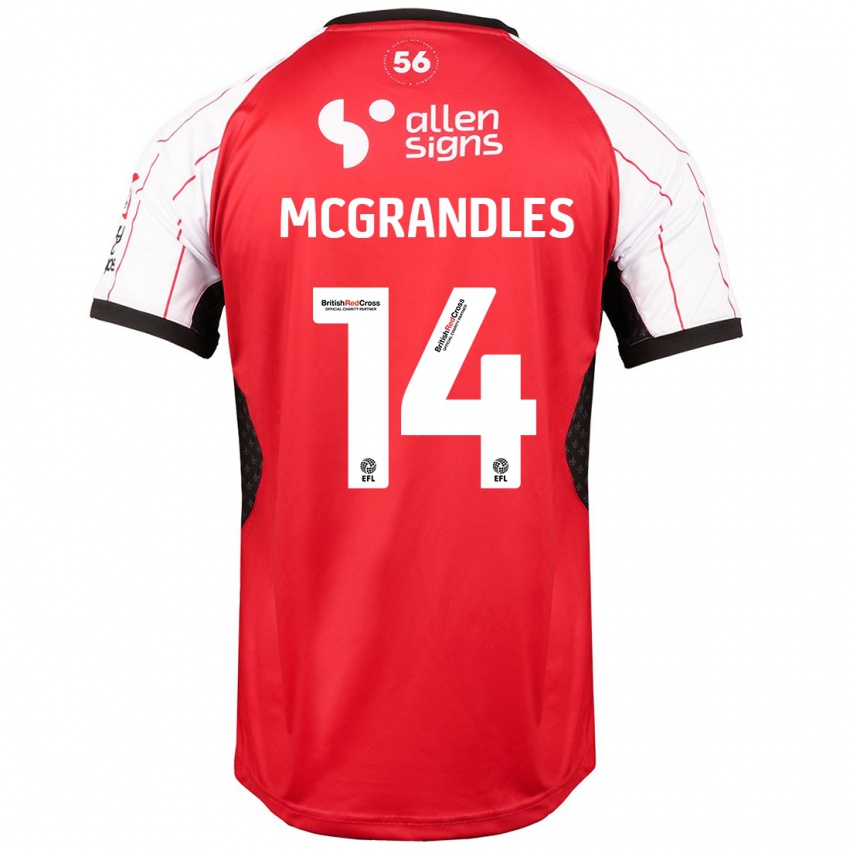 Kinder Conor Mcgrandles #14 Weiß Heimtrikot Trikot 2024/25 T-Shirt Österreich