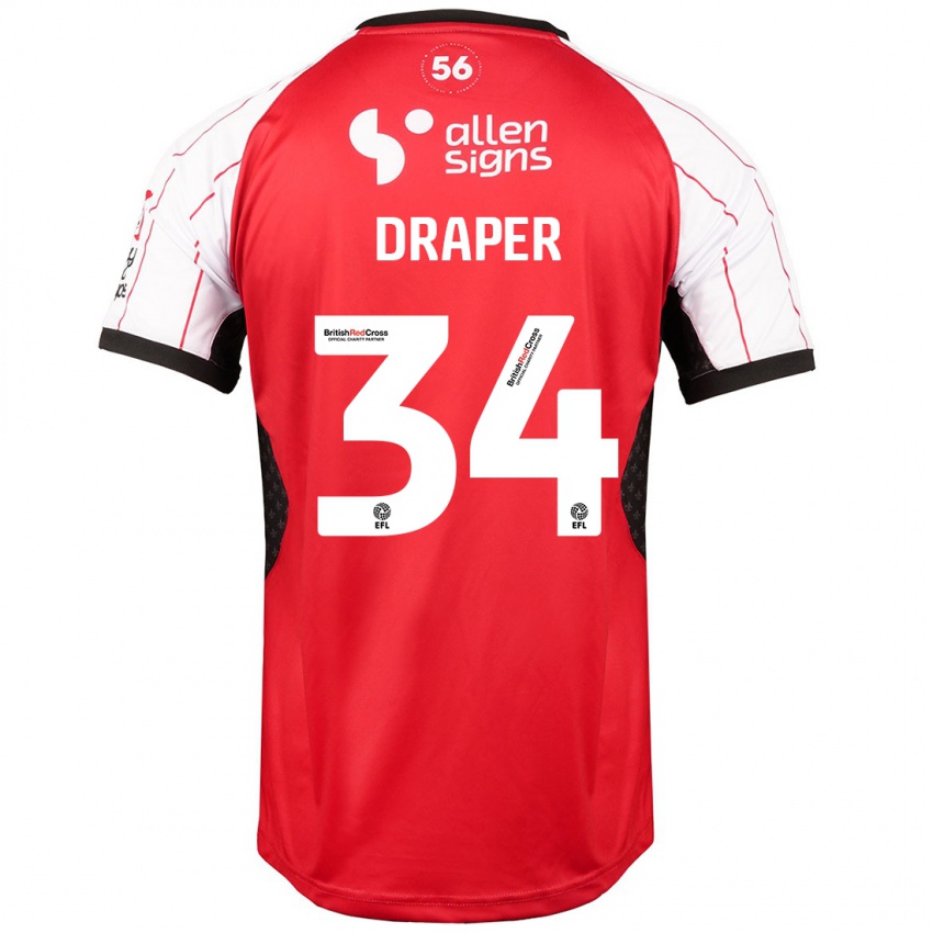 Kinder Freddie Draper #34 Weiß Heimtrikot Trikot 2024/25 T-Shirt Österreich